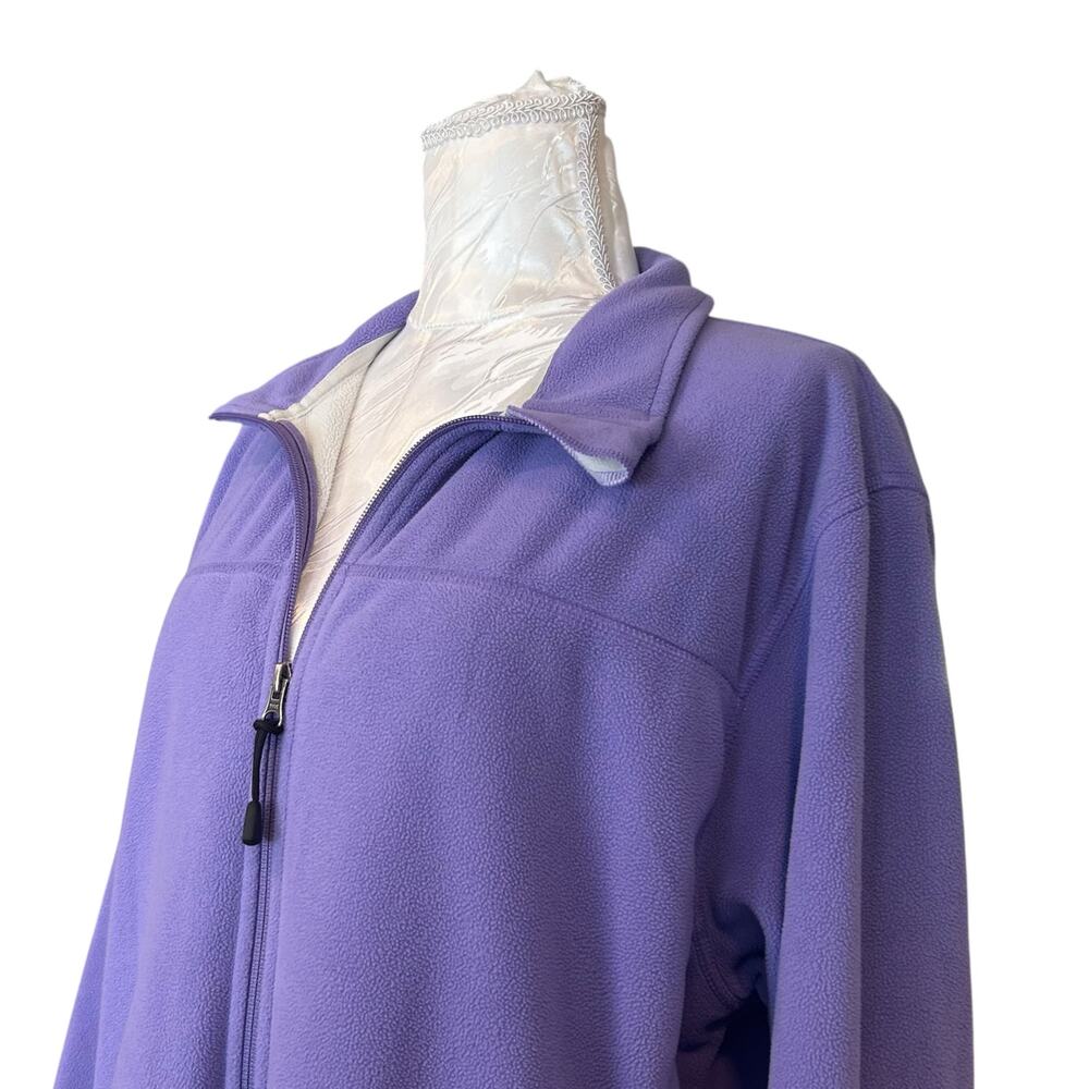 LL Bean Polar Tech Purple Full Zip Fleece Jacket Large - Picture 13 of 13